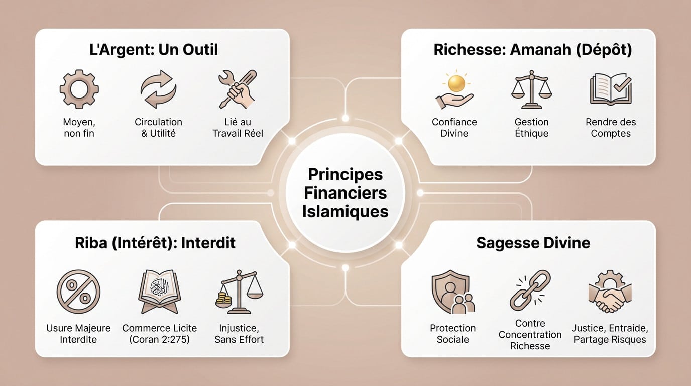 infographie principes de la finance islamique 
