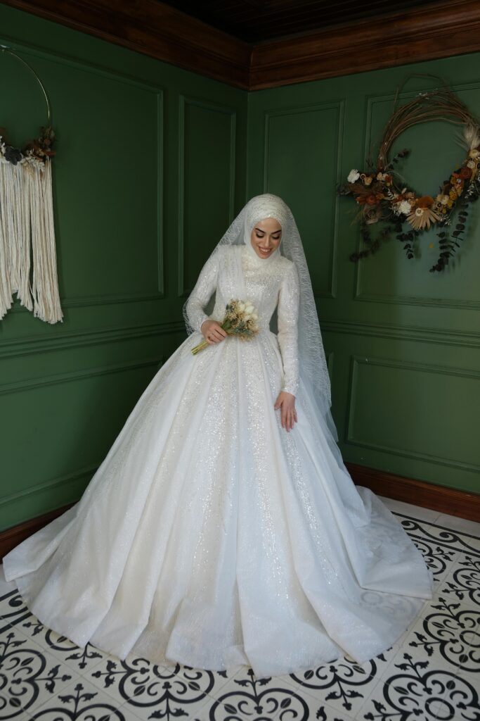 robe de mariée pour hijab A-line